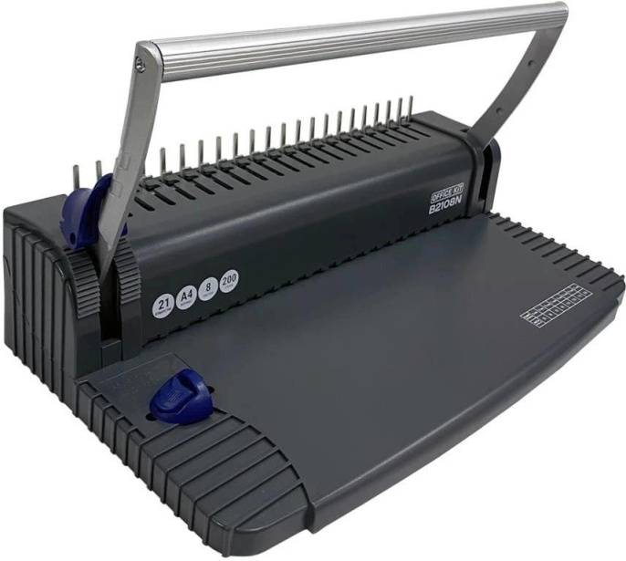Переплетчик Office Kit B2108N A4/перф.8л.сшив/макс.200л./пластик.пруж. 6-22мм