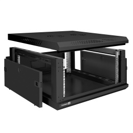 Шкаф телекоммуникационный 19" настенный 4U ExeGate EC-WM-4U.600.G.BLACK 19”, 4U, 600x600x280mm ШхГхВ , передняя дверь закаленное стекло, съемные боковые панели, пыле- и влагозащита IP23, черный RAL 9004 EX300262RUS