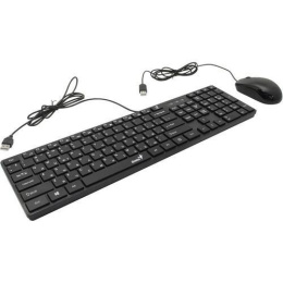 Комплект клавиатура+мышь Genius SlimStar C126, USB, проводной, черный [31330007402]