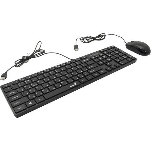 Комплект клавиатура+мышь Genius SlimStar C126, USB, проводной, черный [31330007402]