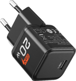 Зарядное устройство CABLETIME GA20B (CT-GAN20-PB) GaN PD3.0 20 Вт, черный
