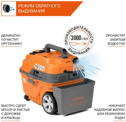 Строительный пылесос Daewoo DAVC 2014S,  оранжевый
