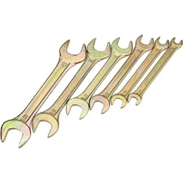 Rexant 12-5843-2 Набор ключей рожковых 6х7-16х17мм , 6 шт, желтый цинк