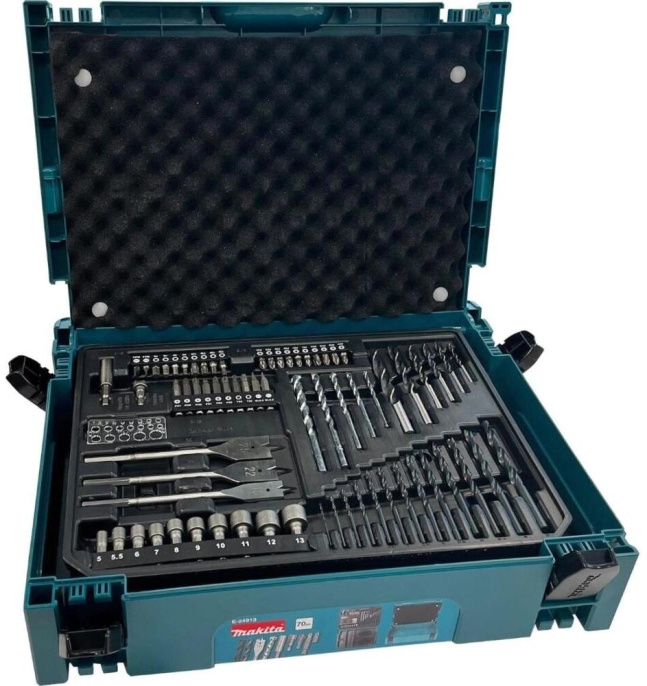 Набор бит и сверл Makita E-24913 по дер/мет/бет 70пред. для шуруповертов/дрелей
