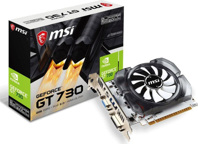Видеокарта MSI NVIDIA GeForce GT 730 N730-2GD3V3 2ГБ DDR3, Ret