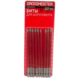 Биты для шуруповерта PH2 (10 шт, 127 мм) GROSSMEISTER 024001005