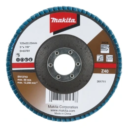 Диск лепестковый шлифовальный 125x22.23 мм, Z40, стекловолокно, угловой Makita D-63781