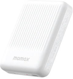 Внешний аккумулятор Momax IP122 Q.Mag Minimal 5000mAh Белый IP122W магнитный, функция быстрой зарядки, индикатор заряда, 2хUSB Type-C, совместимость: устройства Apple iOS iPhone 12–16 серий, Apple