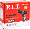 Дрель-шуруповёрт P.I.T. PBM12K-10A аккумуляторная, 12 В, 22 Нм, 10 мм, 2 ск, 0-350/1350 об/мин, коробка