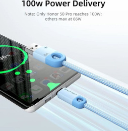 Кабель USB A CABLETIME CAP1H (CT-AMCM6A-PBW1) 1 м, черный, USB-A на USB-C для быстрой зарядки смартфонов