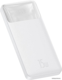 Портативное зарядное устройство Baseus PPBD050002 Bipow Digital Display Power Bank 10000mAh 15W White модель PPBD10 Overseas Edition, в комплекте кабель USB-Micro USB, 25 см