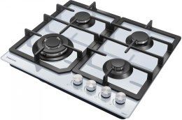 Газовая варочная панель MEFERI Glass comfort MGH604WH, 4 конфорки, закаленное стекло, белый
