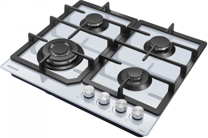 Газовая варочная панель MEFERI Glass comfort MGH604WH, 4 конфорки, закаленное стекло, белый