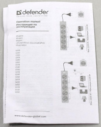 Сетевой удлинитель Defender S318, 1.8м, белый [99233]