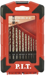 Набор сверл P.I.T. ASET01-013A 13 шт, 1.5-6.5 мм с шагом 0.5 мм, + 4.2 мм и 3.2мм, кейс