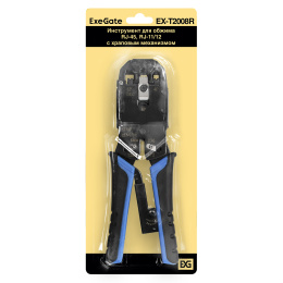Инструмент ExeGate EX-T2008R для обжима RJ-45, RJ-11/12 с храповым механизмом, прямой ход обжимки EX293155RUS