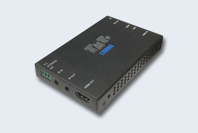 TNTV/TNT MMS-701HDBT-R Удлинитель-приемник, HDMI HDBaseT, 70 м., 1xUTP, макс.разр.3840x2160 30Hz 4:4:4 40м Cat5e/6;1080p 70м Cat5e/6, HDMI+RJ45, DC 24V, max data rate 10.2Gbps;питание: внешний БП/PoC
