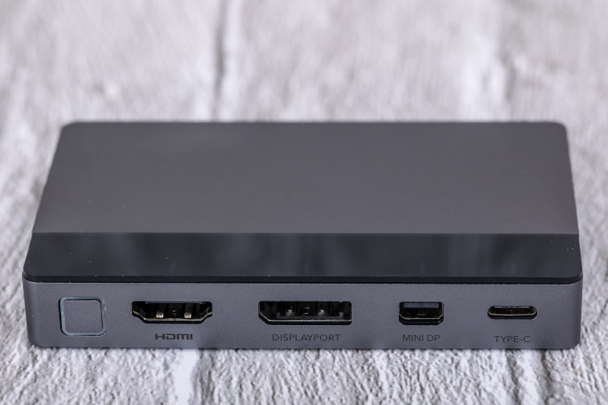 Переключатель CABLETIME CB00G (CT-PS41-GB1) 4-в-1, Mini DP / DP / HDMI / Type-C, 4K@60 Гц, 15 м, подсветка, космический серый