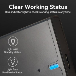 Внешний корпус Vention для HDD/SSD 2.5" USB 3.0 Mirco-B Черный (KPAB0)