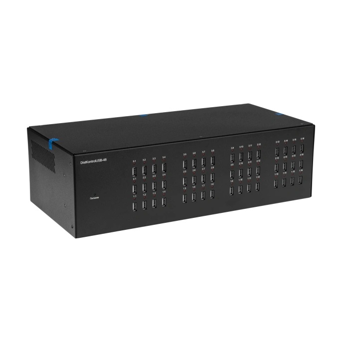 Управляемый USB over IP концентратор DistKontrolUSB-48 с 48 портами USB с 2 блоками питания / Ethernet 2 x 10/100/1000 Mb / Защитный модуль с замком