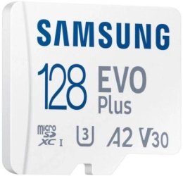 Карта памяти microSDXC UHS-I Samsung EVO Plus 128 ГБ, 160 МБ/с, Class 10, MB-MC128SA/EU,  1 шт., переходник SD