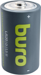 D Батарейка Buro Alkaline LR20,  2 шт. 18000мAч