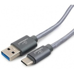GEMBIRD Кабель USB Cablexpert 3.0 CC-P-USBC03Gy-1.8M AM/Type-C, серия Platinum, длина 1.8м, титан, блистер