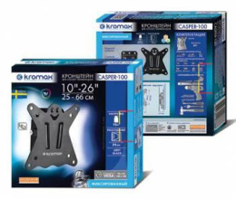 Кронштейн для телевизора Kromax CASPER-100, 10-32", настенный, фиксированный,  черный [20167]