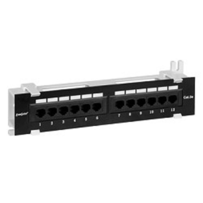 Патч-панель ExeGate EPPW-12-8P8C-C5e-FR UTP, настенная, 12 port, cat.5e, KRONE&110 dual IDC , RoHS, Black, RTL EX256754RUS