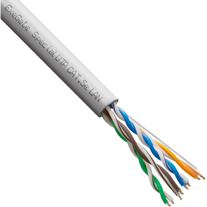 Кабель ExeGate Special UTP4-C5e-CCA-S25-IN-PVC-GY-305 UTP 4 пары кат.5e CCA, 0.43мм 25AWG , 305м, серый, PVC EX301086RUS