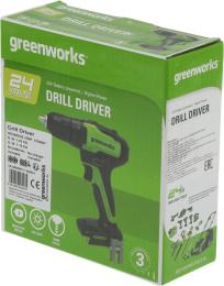 Дрель-шуруповерт Greenworks GD24DD35 аккум. патрон:быстрозажимной 3704007