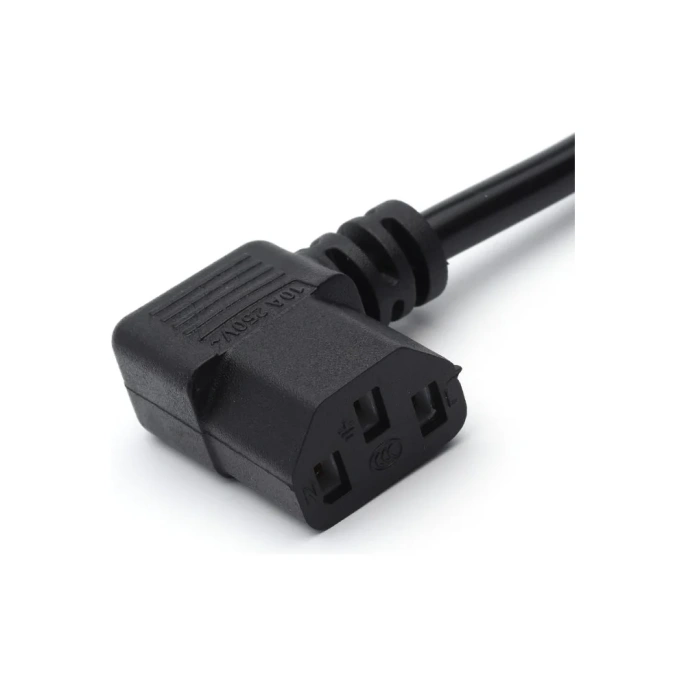 Кабель питания евровилка GoPower-C13 (f) 1.8м ПВХ 0.75мм угловой черный 00-00024536