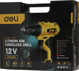 Дрель-шуруповерт Deli DL-DZ12-E2D1, 1.5Ач,  с двумя аккумуляторами