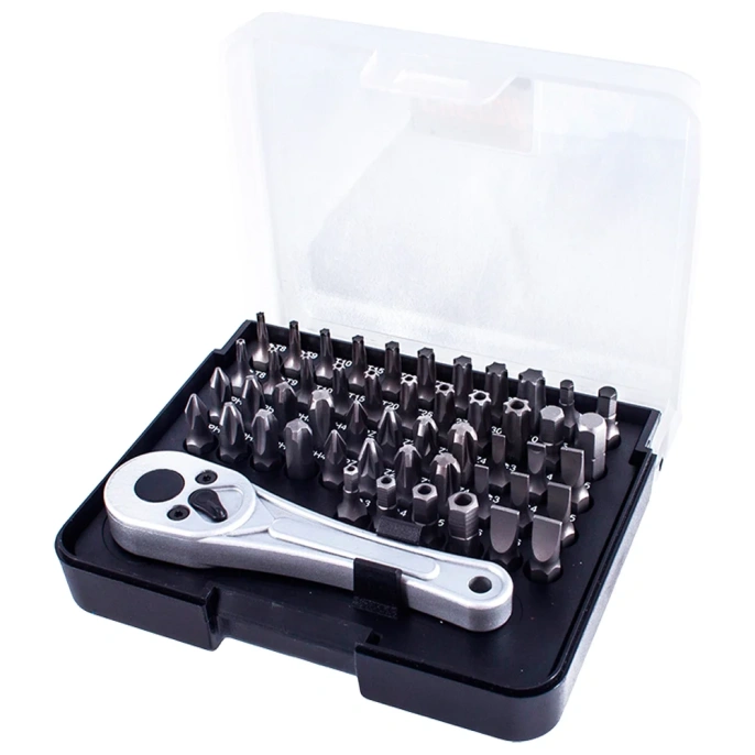 Набор бит с трещоткой CUSTOR PH PZ SL HEX TORX 51 предмет HL-51AOSBT1A34A