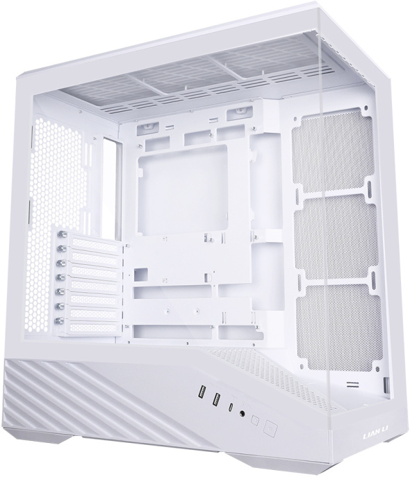Корпус Lian Li Vector V100 Белый G99.V100W.01 материал: алюминий, сталь, пластик, окно: закалённое стекло, 2хUSB3.0, 1хUSB-C, Audio, без БП, 1x2.5”, 1x3.5”, 7 слотов расширения, E-ATX