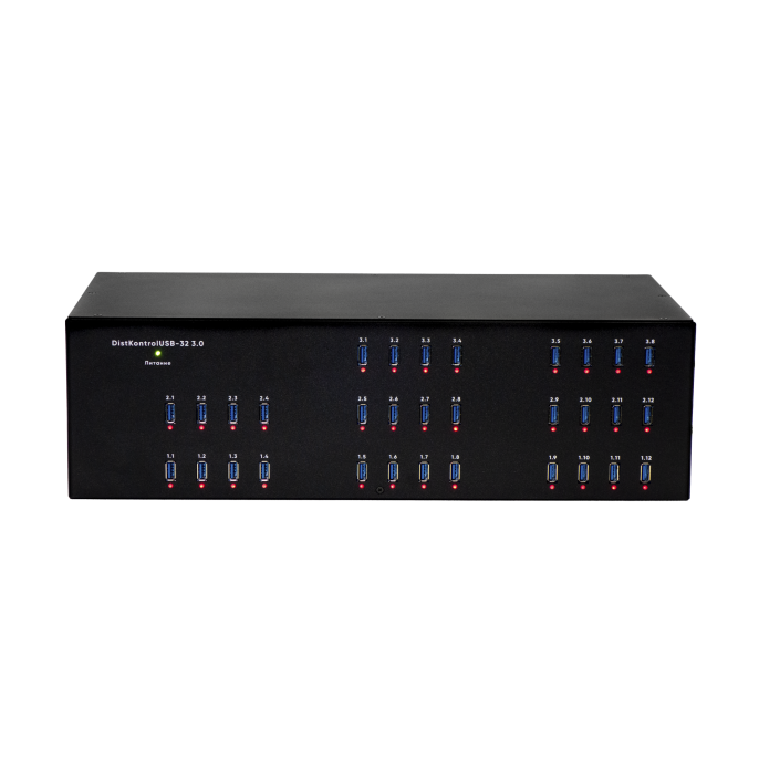 Управляемый USB over IP концентратор DistKontrolUSB-32 3.0 с 32 портами USB c 2 блоками питания