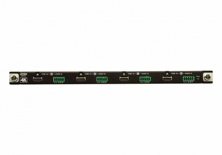 ATEN VM7814-AT Карта интерфейсная, HDMI 4K+AUDIO, 4 внешних входных порта: HDMI+5-контактн. клемма, max data rate 10.2 гбит/с;max pixel clock 340 МГц;HDCP2.2;макс.разр.до 4096x2160/3840x2160 60Гц 4:2:0 /30Гц 4:4:4 ;для VM1600