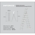 Профессиональная трехсекционная лестница Inforce 3x8, ширина 480мм ЛП-03-18