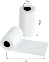 Лента чековая Cactus CS-RT57-19,  57мм,  19м,  термобумага, втулка 12мм