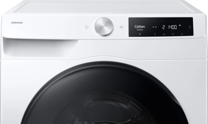 Стиральная машина Samsung WD11DG6B85BELP, с фронтальной загрузкой, 11кг, 1400об/мин, с паром, с сушкой, инверторная