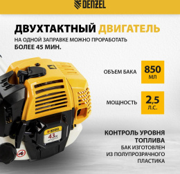 Триммер бензиновый DENZEL DR-43,  (комплект из 2-х коробок) [96273]