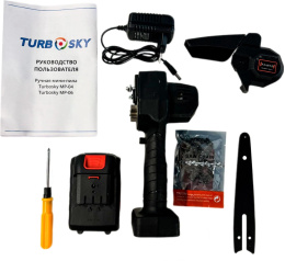 Цепная пила TURBOSKY MP-06, аккумуляторная, 21В, 1500Ач, с одним аккумулятором [мр-06]