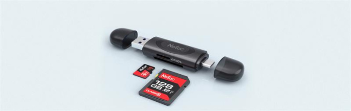 Картридер Netac WK14 WK14BKCN USB3.2 SD, SDHC, SDXC, microSD, microSDHC, microSDXC, USB Type-A/USB Type-С, Черный