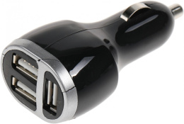 Автомобильное зарядное устройство HAMA H-173603,  3xUSB-A,  5Вт, 2.1A, черный [00173603]