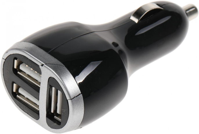 Автомобильное зарядное устройство HAMA H-173603,  3xUSB-A,  5Вт, 2.1A, черный [00173603]