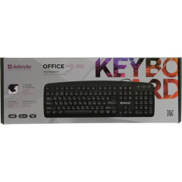 Клавиатура Defender Office HB-910 RU USB [45910] {Проводная, полноразмерная, черная} 045910