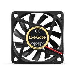 Вентилятор 24В DC ExeGate EX06010S2P-24 (60x60x10 мм, Sleeve bearing (подшипник скольжения), 2pin, 3000RPM, 24dBA) EX295203RUS
