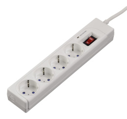 Сетевой удлинитель HAMA H-121939, 1.5м, белый [00121939]