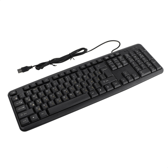 Клавиатура ExeGate Professional Standard LY-331S-OEM USB, полноразмерная, влагозащищенная, 104кл., Enter большой, длина кабеля 1,7м, черная, brown box EX293971RUS