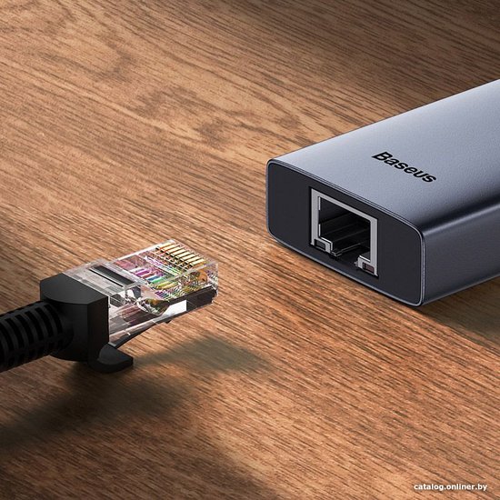 Хаб Baseus BS-OH109 UltraJoy Series 4 порта USBA to USB3.0*3+RJ45*1 Space Grey B0005280A813-01